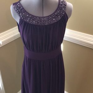 Ladies Haani long cocktail dress, plum, size M